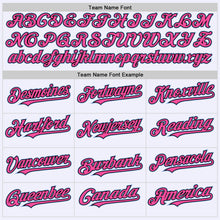 Load image into Gallery viewer, Custom White Light Blue Black-Pink Mesh Authentic Throwback Baseball Jersey
