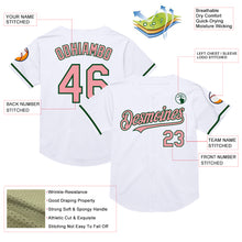 Load image into Gallery viewer, Custom White Medium Pink-Green Mesh Authentic Throwback Baseball Jersey
