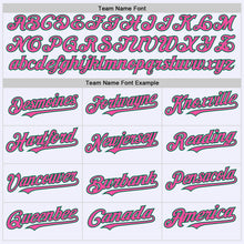 Load image into Gallery viewer, Custom White Pink-Kelly Green Mesh Authentic Throwback Baseball Jersey
