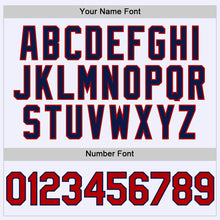 Load image into Gallery viewer, Custom White Red-Navy Mesh Authentic Throwback Baseball Jersey
