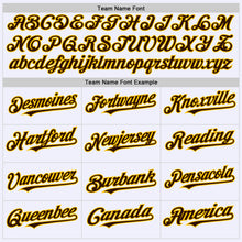 Load image into Gallery viewer, Custom White Brown-Yellow Mesh Authentic Throwback Baseball Jersey
