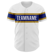 Load image into Gallery viewer, Custom White Old Gold-Royal Authentic Baseball Jersey
