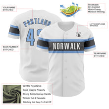 Load image into Gallery viewer, Custom White Light Blue-Steel Gray Authentic Baseball Jersey
