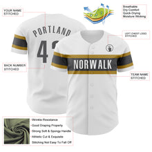 Load image into Gallery viewer, Custom White Steel Gray-Old Gold Authentic Baseball Jersey
