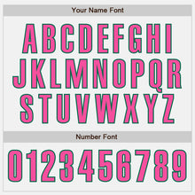 Load image into Gallery viewer, Custom White Pink-Kelly Green Authentic Baseball Jersey

