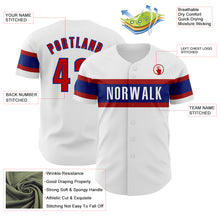 Load image into Gallery viewer, Custom White Red-Royal Authentic Baseball Jersey
