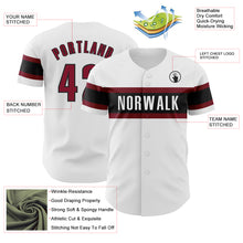 Load image into Gallery viewer, Custom White Crimson-Black Authentic Baseball Jersey
