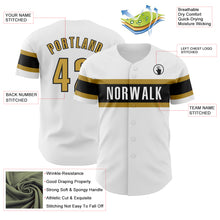 Load image into Gallery viewer, Custom White Old Gold-Black Authentic Baseball Jersey
