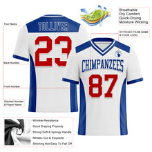 Load image into Gallery viewer, Custom White Red-Royal Authentic Football Jersey
