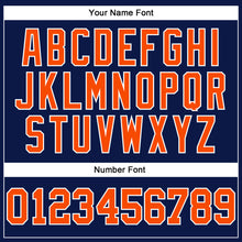 Load image into Gallery viewer, Custom White Orange-Navy Authentic Football Jersey
