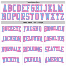 Load image into Gallery viewer, Custom White Pink-Light Blue Authentic Football Jersey
