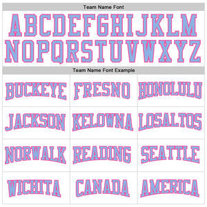 Custom White Pink-Light Blue Authentic Football Jersey