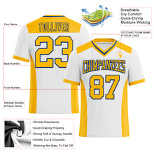 Load image into Gallery viewer, Custom White Gold-Royal Authentic Football Jersey

