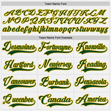 Load image into Gallery viewer, Custom White Green-Gold Hockey Lace Neck Jersey
