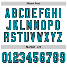 Load image into Gallery viewer, Custom White Teal-Black Mesh Authentic Throwback Football Jersey
