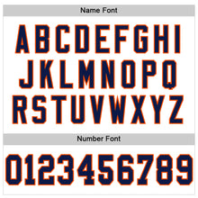 Load image into Gallery viewer, Custom White Navy-Orange Mesh Authentic Throwback Football Jersey
