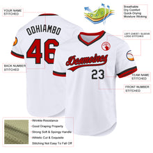 Load image into Gallery viewer, Custom White Red-Black Authentic Throwback Baseball Jersey
