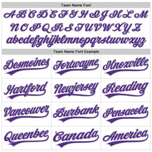 Load image into Gallery viewer, Custom White Purple-Gray Authentic Throwback Baseball Jersey
