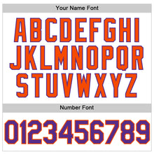 Load image into Gallery viewer, Custom White Purple-Orange Authentic Throwback Baseball Jersey
