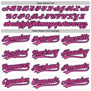 Custom White Purple Black-Pink Authentic Throwback Baseball Jersey