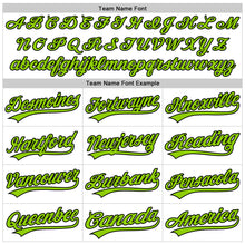 Load image into Gallery viewer, Custom White Neon Green-Black Authentic Throwback Baseball Jersey
