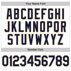 Custom White Navy-Old Gold Authentic Throwback Baseball Jersey