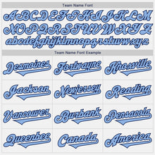 Load image into Gallery viewer, Custom White Light Blue-Navy Authentic Baseball Jersey
