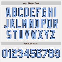 Load image into Gallery viewer, Custom White Light Blue-Navy Authentic Baseball Jersey
