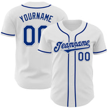 Load image into Gallery viewer, Custom White Royal-Silver Authentic Baseball Jersey
