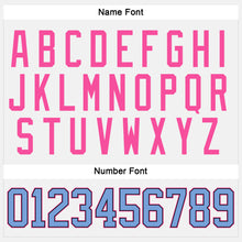 Load image into Gallery viewer, Custom White Light Blue Black-Pink Hockey Jersey
