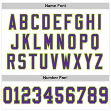 Load image into Gallery viewer, Custom White Purple-Neon Green Mesh Authentic Football Jersey
