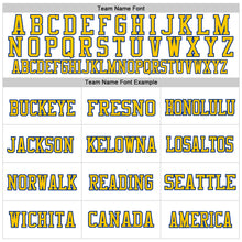 Load image into Gallery viewer, Custom White Yellow-Royal Mesh Authentic Football Jersey
