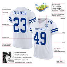 Load image into Gallery viewer, Custom White Royal-Silver Mesh Authentic Football Jersey
