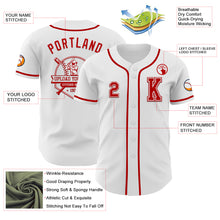 Load image into Gallery viewer, Custom White Red Authentic Baseball Jersey
