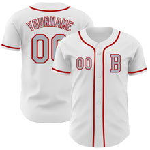 Load image into Gallery viewer, Custom White Gray-Red Authentic Baseball Jersey
