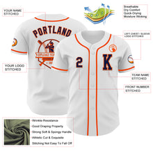 Load image into Gallery viewer, Custom White Navy-Orange Authentic Baseball Jersey

