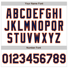Load image into Gallery viewer, Custom White Navy-Orange Authentic Baseball Jersey
