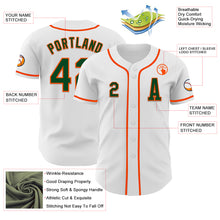 Load image into Gallery viewer, Custom White Green-Orange Authentic Baseball Jersey
