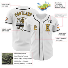 Load image into Gallery viewer, Custom White Old Gold-Black Authentic Baseball Jersey
