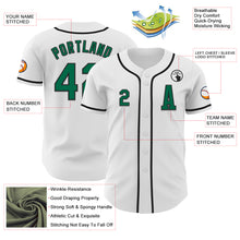 Load image into Gallery viewer, Custom White Kelly Green-Black Authentic Baseball Jersey
