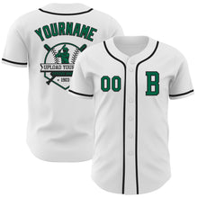 Load image into Gallery viewer, Custom White Kelly Green-Black Authentic Baseball Jersey
