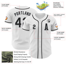 Load image into Gallery viewer, Custom White Black-Gray Authentic Baseball Jersey
