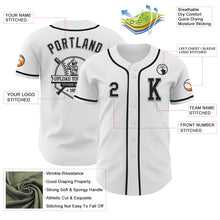 Load image into Gallery viewer, Custom White Black-Gray Authentic Baseball Jersey
