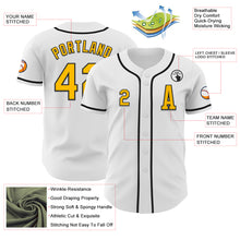 Load image into Gallery viewer, Custom White Gold-Black Authentic Baseball Jersey
