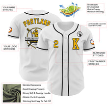 Load image into Gallery viewer, Custom White Gold-Black Authentic Baseball Jersey
