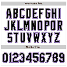 Load image into Gallery viewer, Custom White Black-Purple Authentic Baseball Jersey
