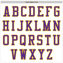 Load image into Gallery viewer, Custom White Purple-Gold Authentic Baseball Jersey
