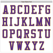 Load image into Gallery viewer, Custom White Purple-Old Gold Authentic Baseball Jersey
