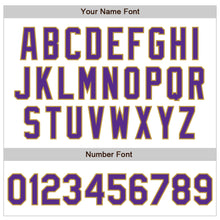 Load image into Gallery viewer, Custom White Purple-Old Gold Authentic Baseball Jersey
