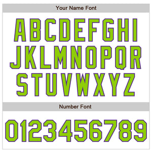 Custom White Neon Green-Purple Authentic Baseball Jersey